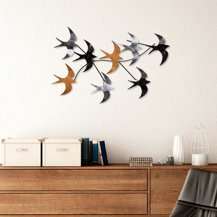 Wallity Flying Birds 2 Escultura de Pared de Metal Multicolor